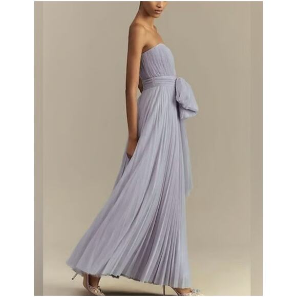 Hutch Cataline Strapless Bow-Front Pleated Tulle Gown Hot Pink Size XS/S NWT - Picture 3 of 14